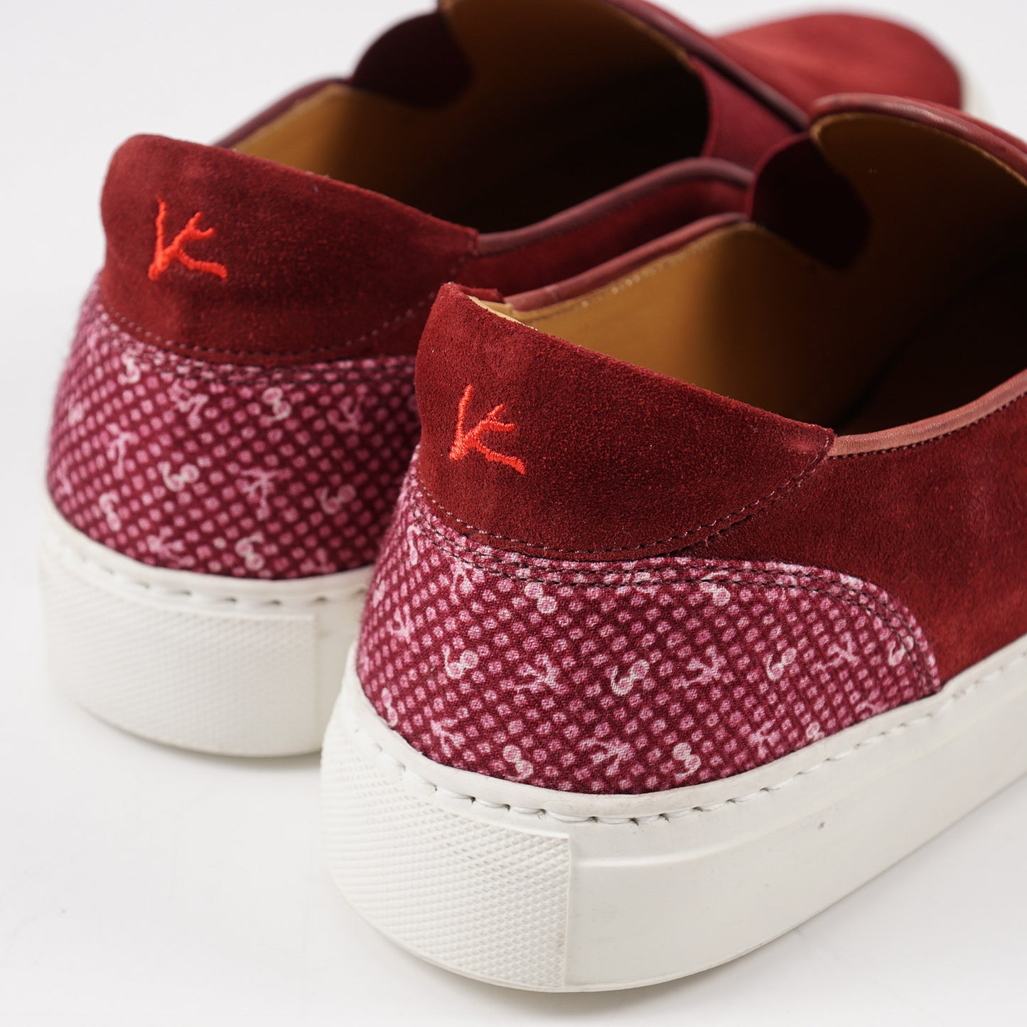 Isaia Slip-On Sneakers with Coral Motif - Top Shelf Apparel