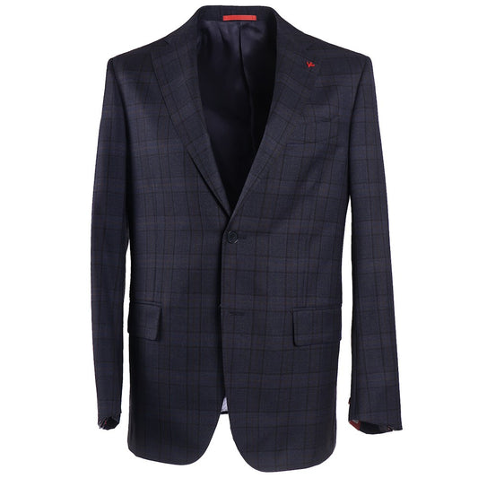 Isaia Dark Blue Check Wool Sport Coat - Top Shelf Apparel
