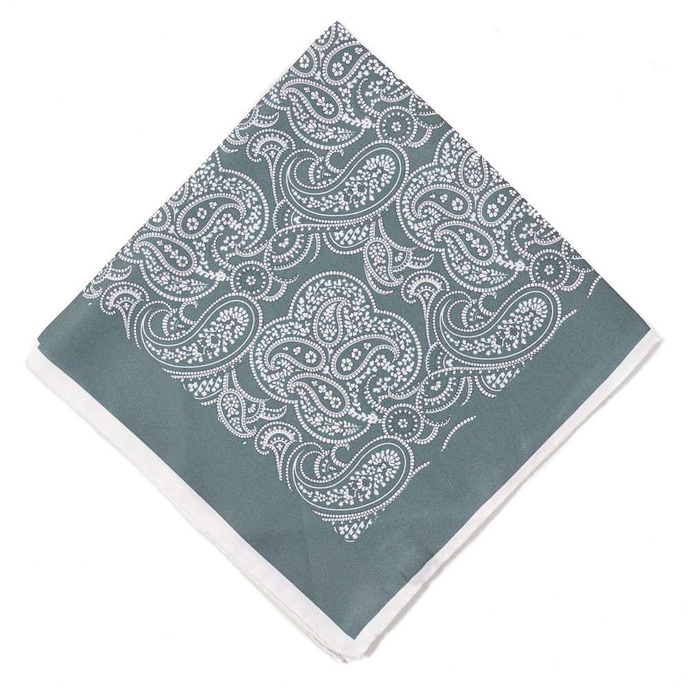 Kiton Paisley Print Silk Pocket Square - Top Shelf Apparel