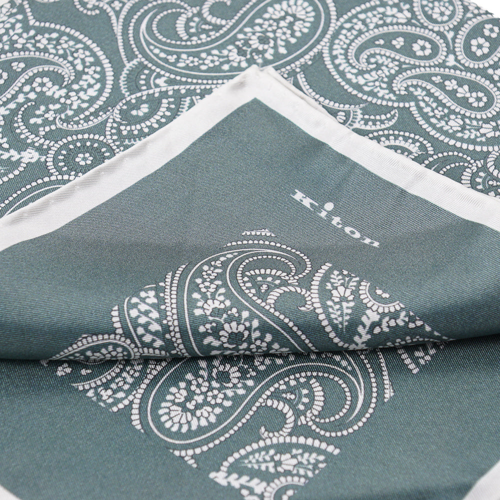 Kiton Paisley Print Silk Pocket Square - Top Shelf Apparel