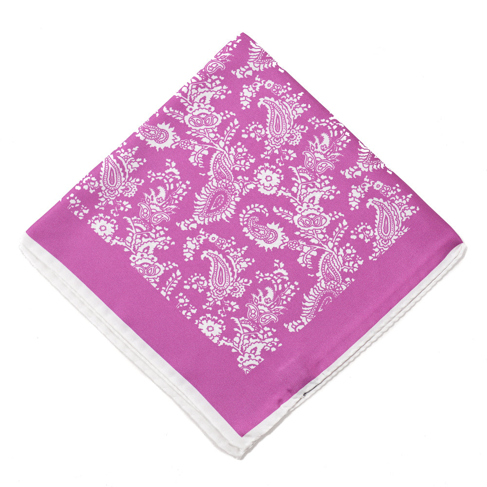 Kiton Paisley Print Silk Pocket Square - Top Shelf Apparel