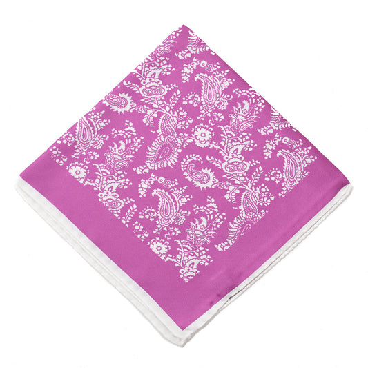 Kiton Paisley Print Silk Pocket Square - Top Shelf Apparel