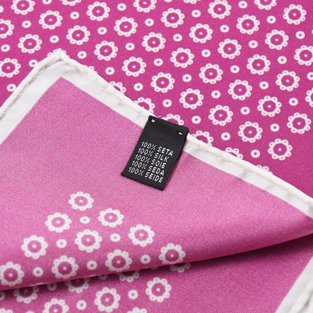 Kiton Floral Medallion Print Silk Pocket Square - Top Shelf Apparel