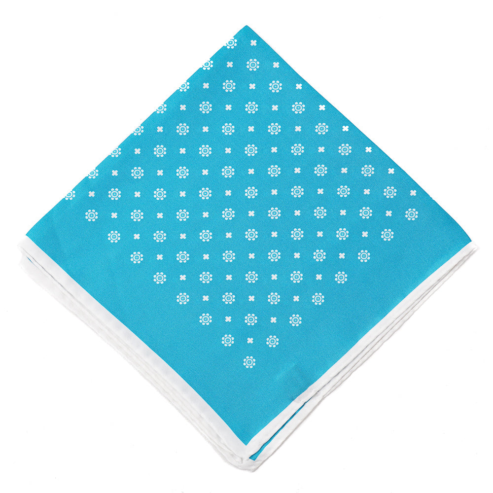 Kiton Medallion Print Silk Pocket Square - Top Shelf Apparel