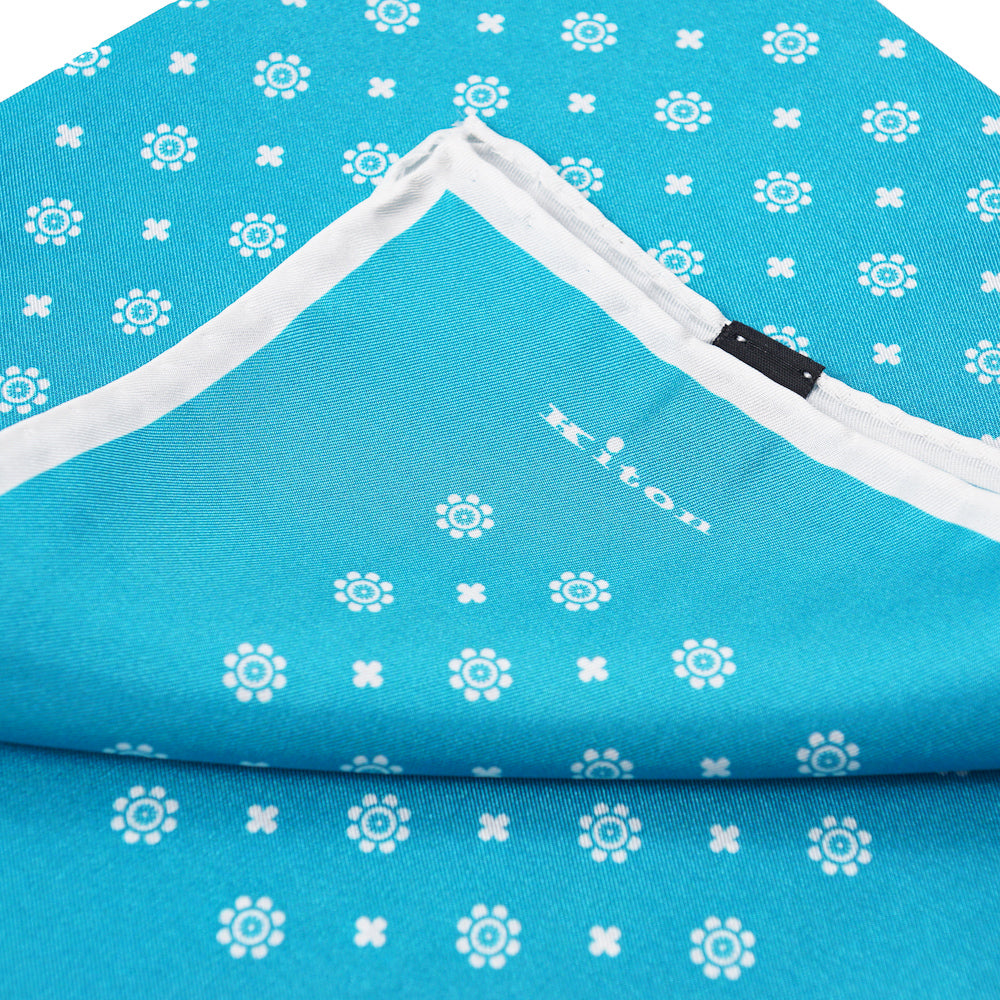 Kiton Medallion Print Silk Pocket Square - Top Shelf Apparel