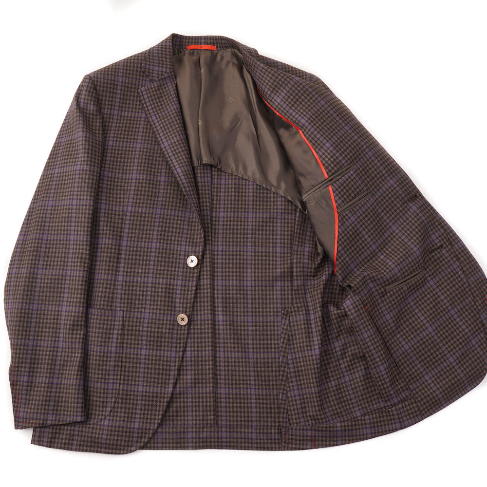 Isaia Brown and Violet Check 140s Wool Sport Coat - Top Shelf Apparel
