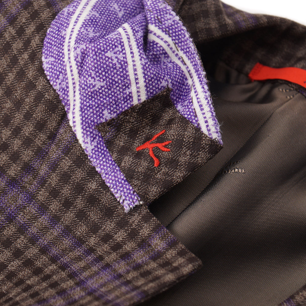 Isaia Brown and Violet Check 140s Wool Sport Coat - Top Shelf Apparel