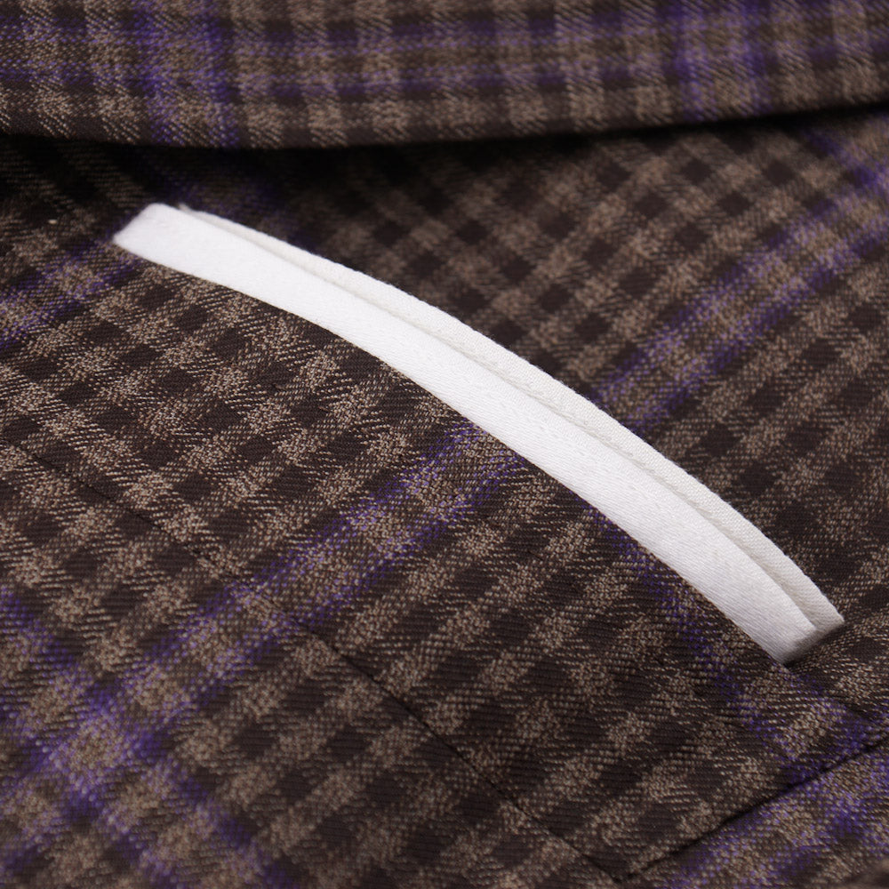 Isaia Brown and Violet Check 140s Wool Sport Coat - Top Shelf Apparel