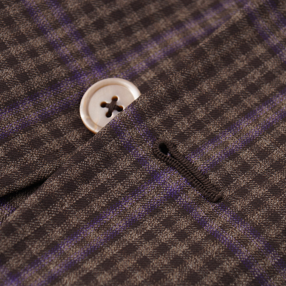 Isaia Brown and Violet Check 140s Wool Sport Coat - Top Shelf Apparel