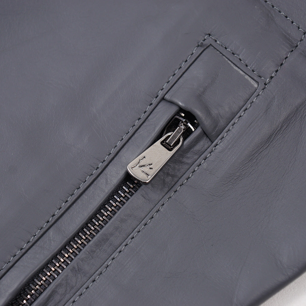 Isaia Flight Jacket in Water Repellent Leather - Top Shelf Apparel