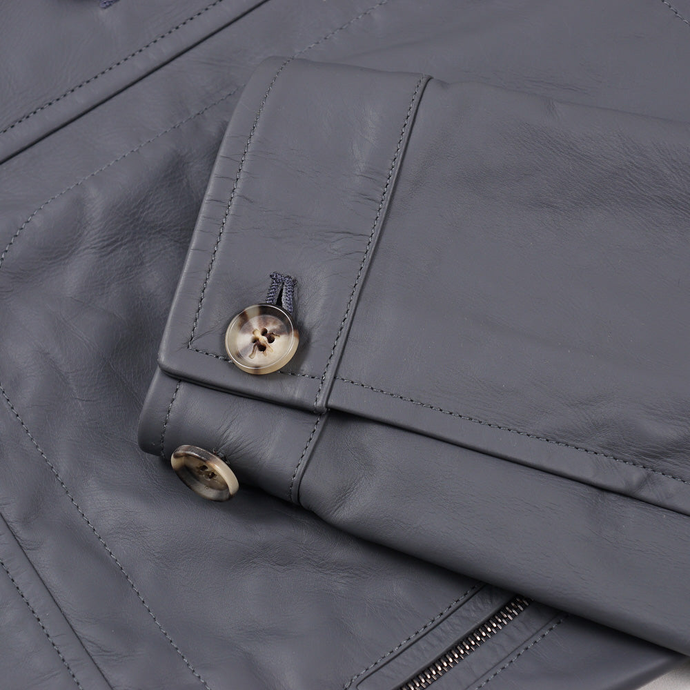 Isaia Flight Jacket in Water Repellent Leather - Top Shelf Apparel