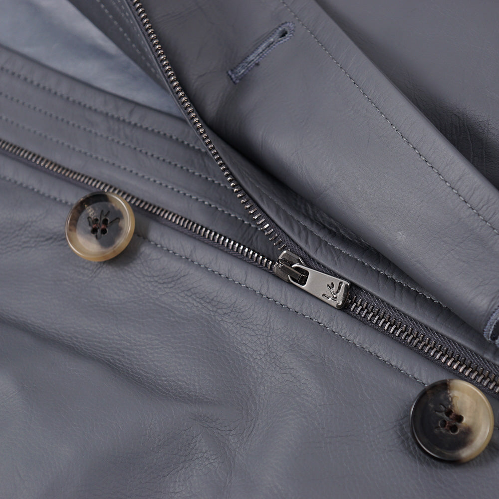 Isaia Flight Jacket in Water Repellent Leather - Top Shelf Apparel