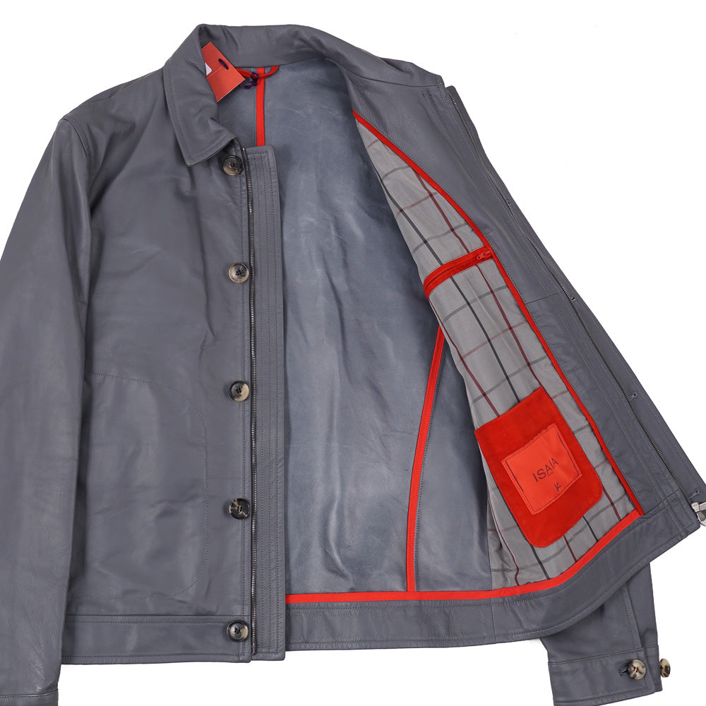 Isaia Flight Jacket in Water Repellent Leather - Top Shelf Apparel