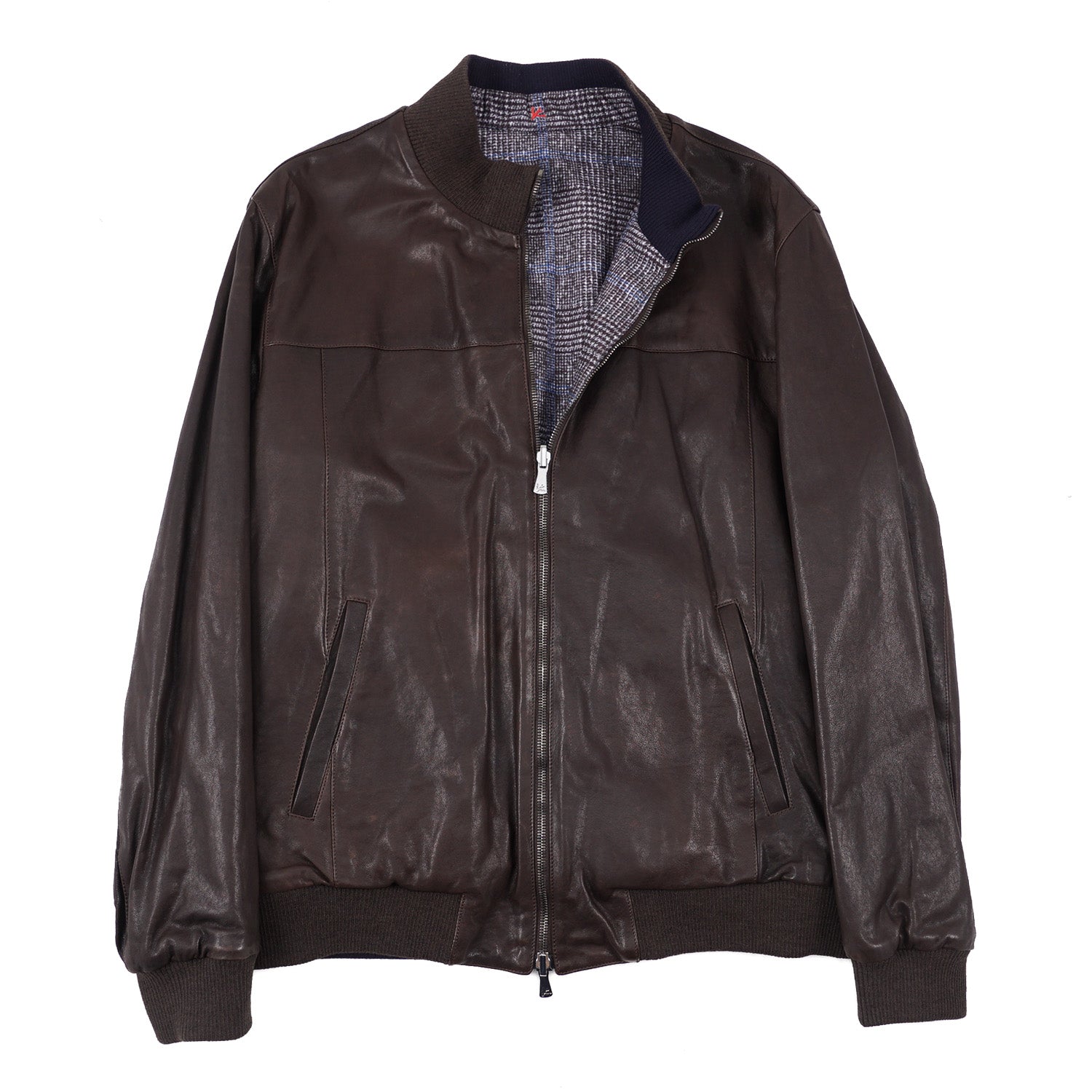 Reversible Leather Jacket - Brown