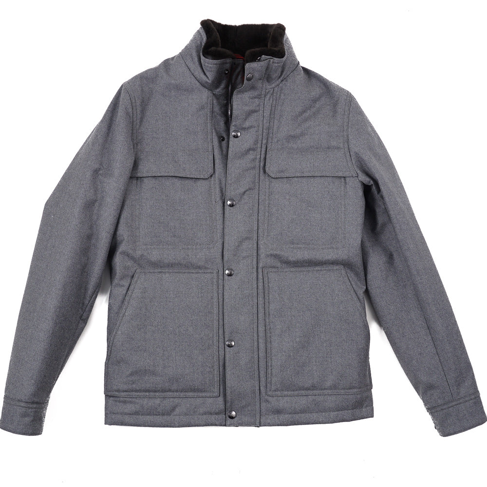Isaia Wool Field Jacket with Fur Collar - Top Shelf Apparel