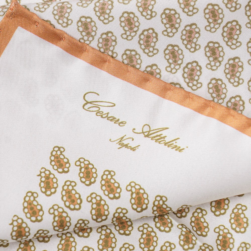 Attolini Paisley Print Silk Pocket Square - Top Shelf Apparel