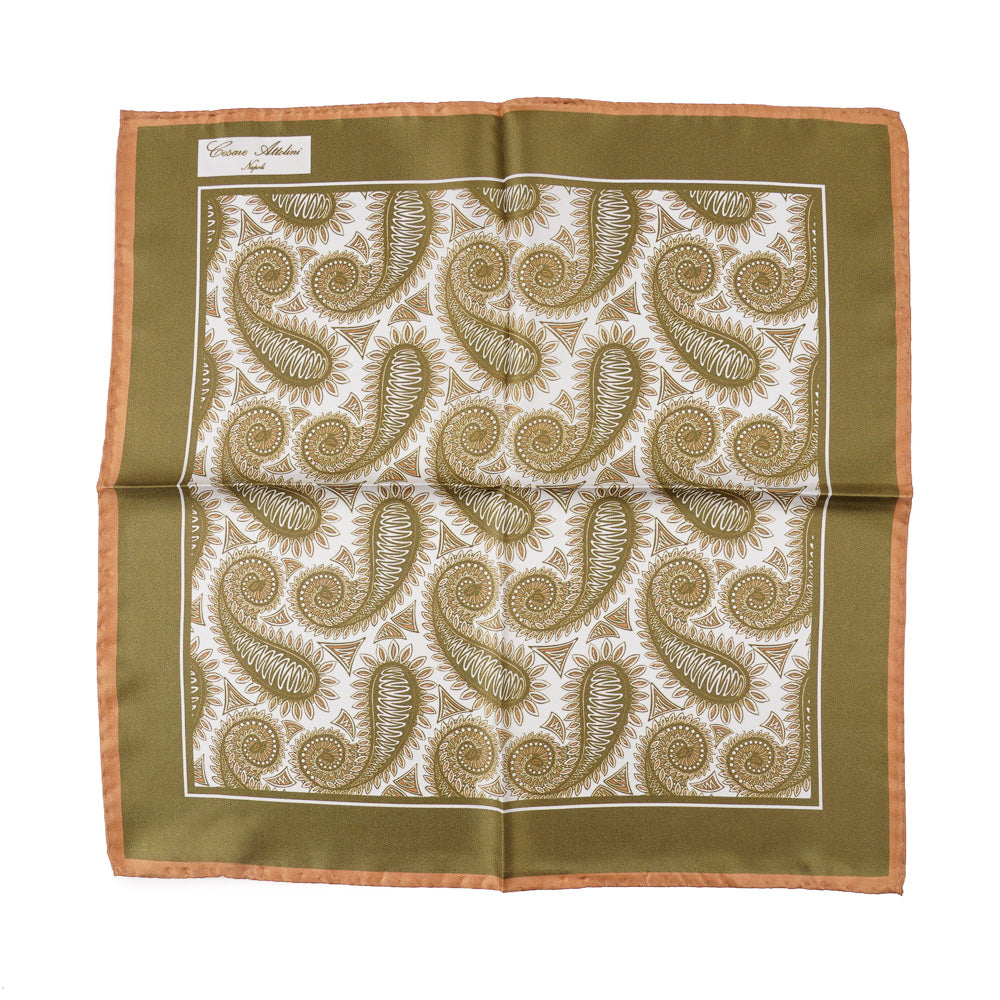Attolini Paisley Print Silk Pocket Square - Top Shelf Apparel