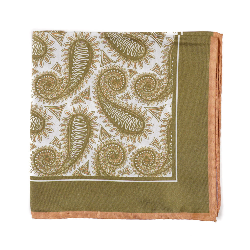 Attolini Paisley Print Silk Pocket Square - Top Shelf Apparel