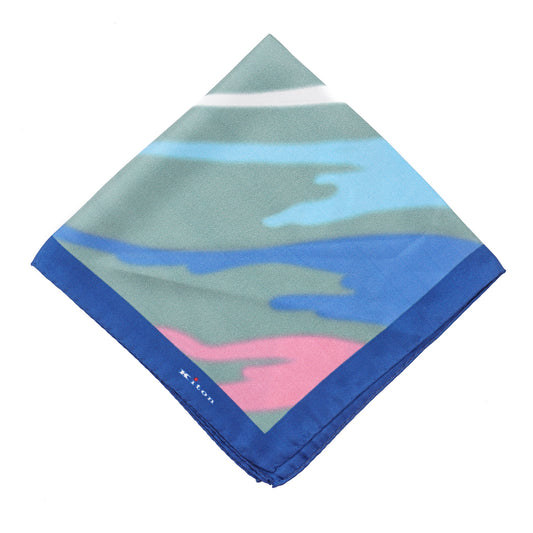 Kiton Watercolor Print Silk Pocket Square - Top Shelf Apparel