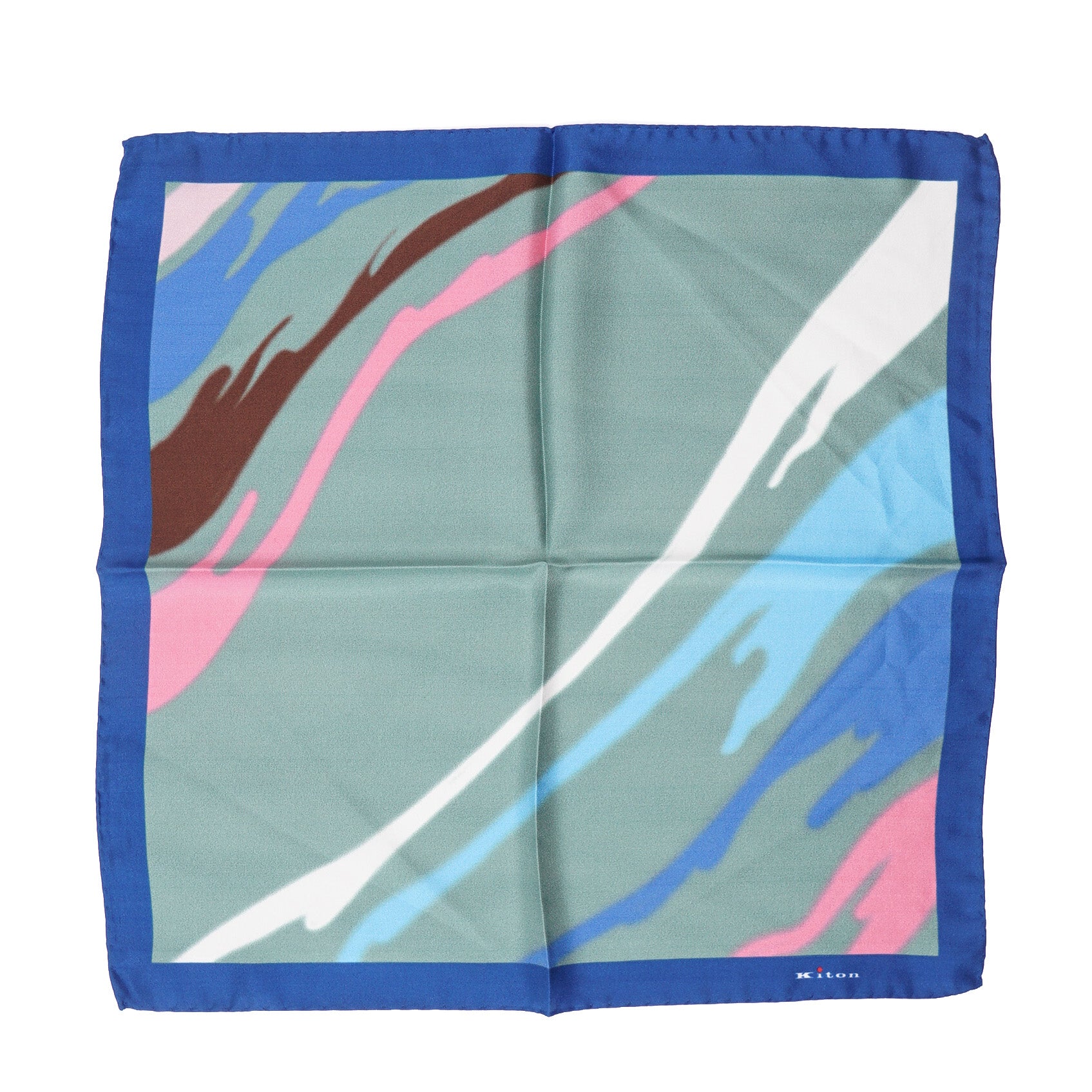 Kiton Watercolor Print Silk Pocket Square - Top Shelf Apparel