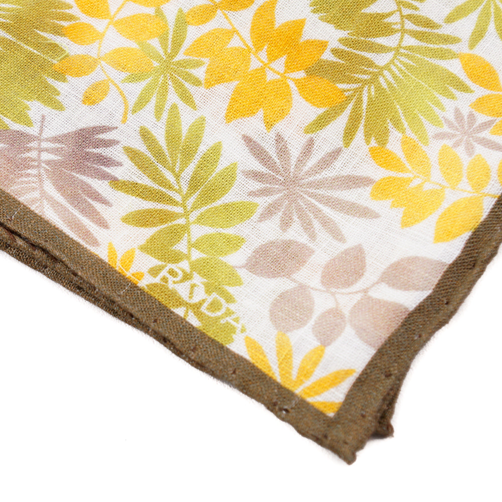Roda Leaf Print Linen Pocket Square - Top Shelf Apparel