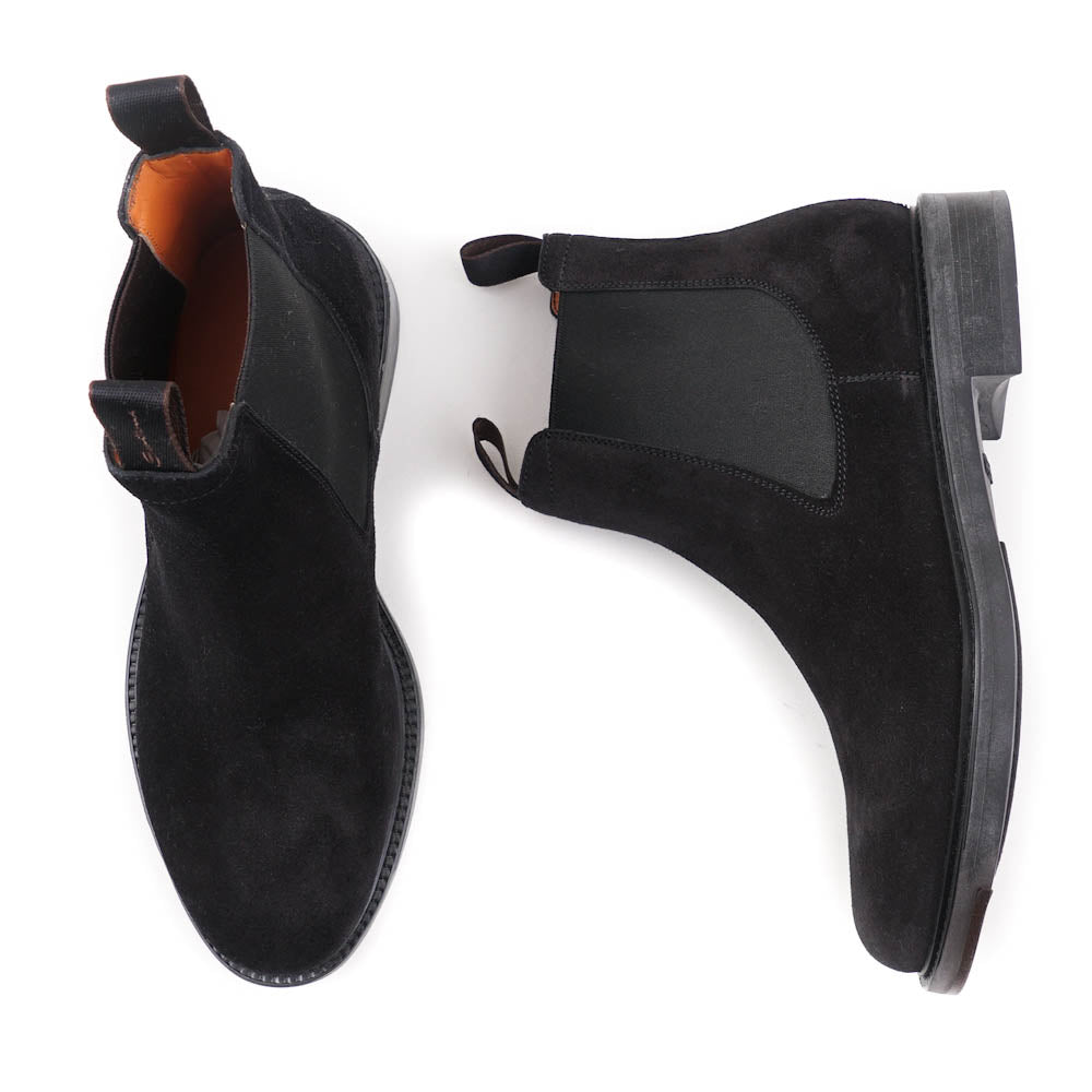 Santoni Chelsea Boot in Black Suede - Top Shelf Apparel