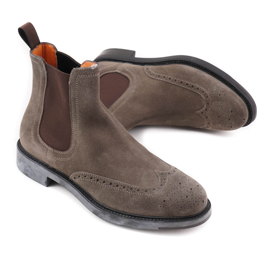 Santoni Wingtip Boot in Taupe Suede – Top Shelf Apparel