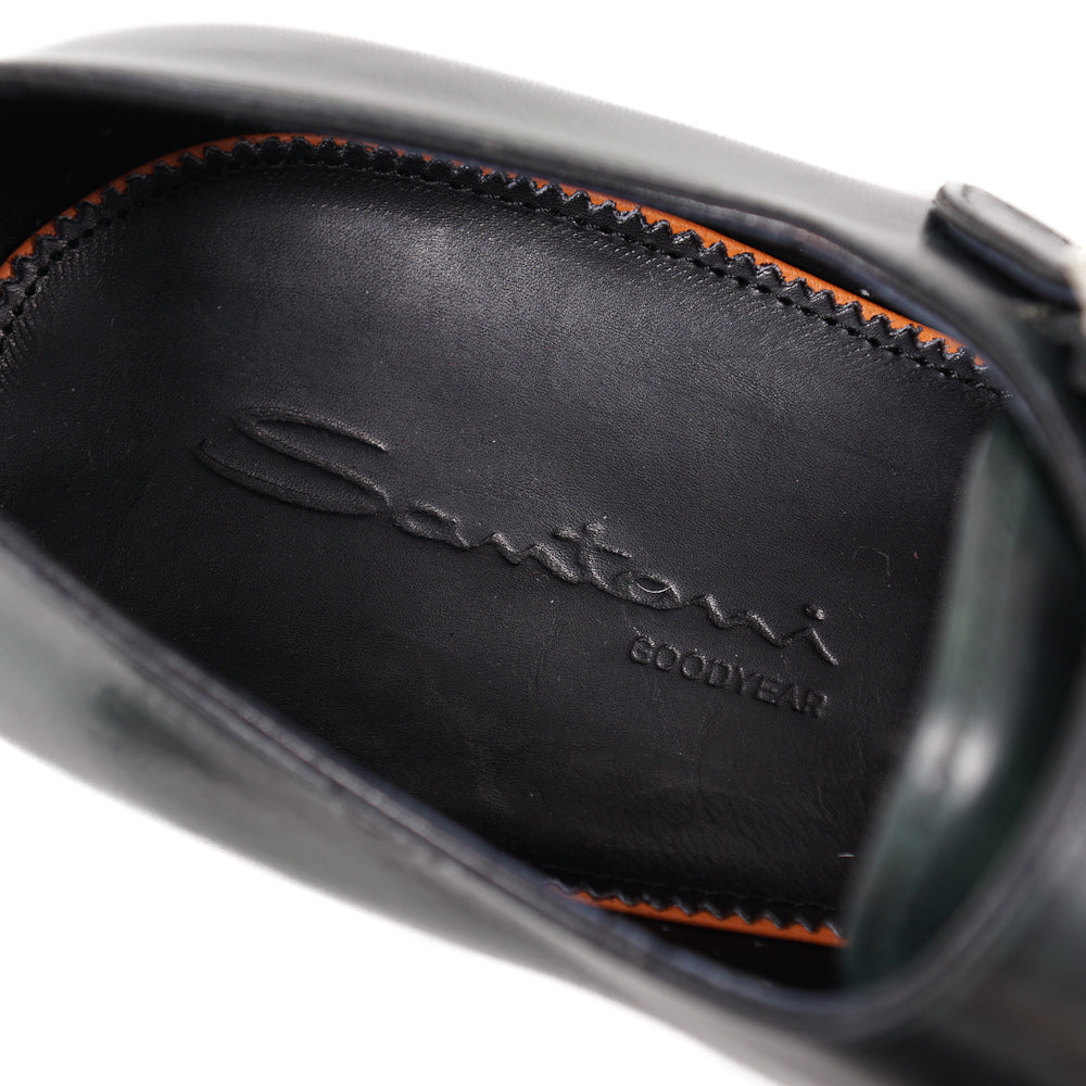 Santoni Double-Buckle Monk Strap in Dark Green - Top Shelf Apparel