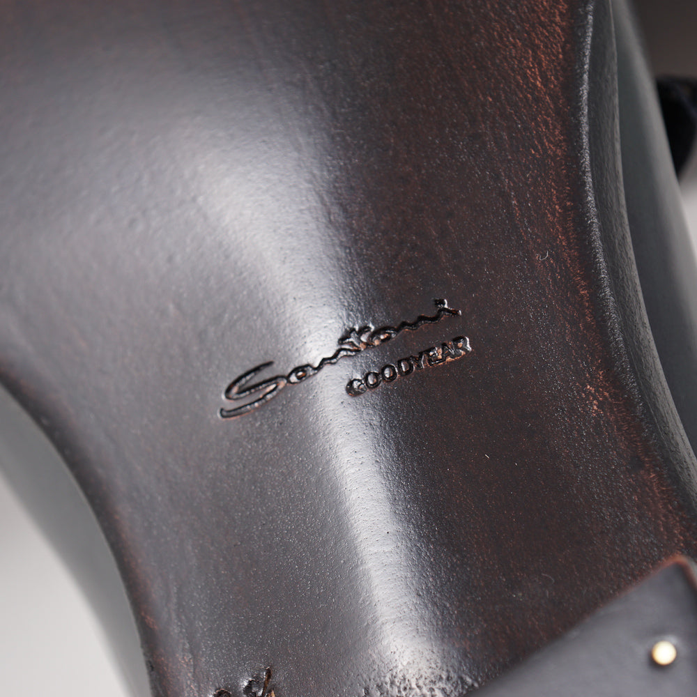 Santoni Double-Buckle Monk Strap in Dark Green - Top Shelf Apparel