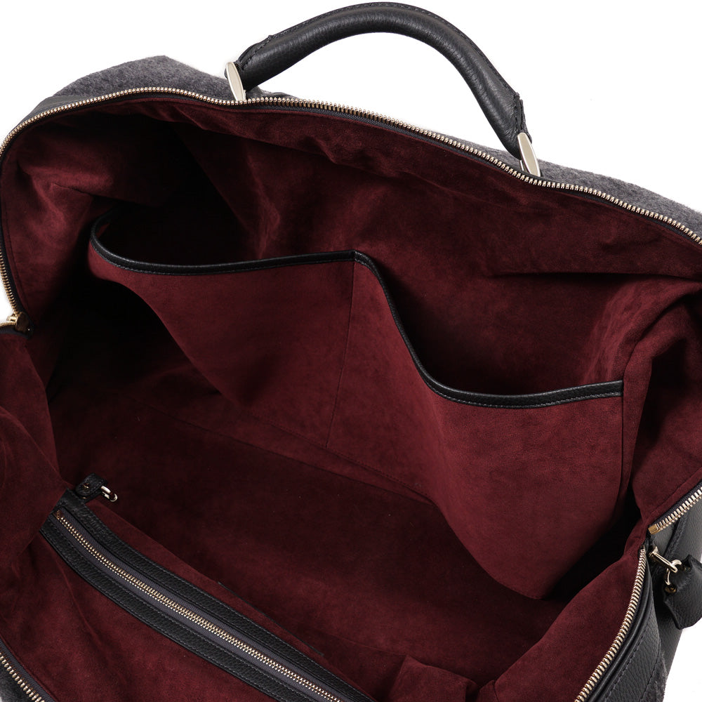 Brioni Cashmere and Leather Weekend Bag - Top Shelf Apparel