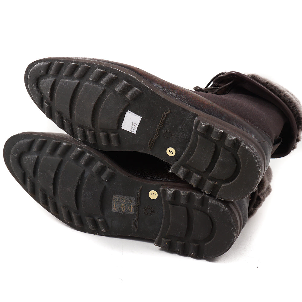 Santoni Shearling-Lined Leather Ankle Boots - Top Shelf Apparel
