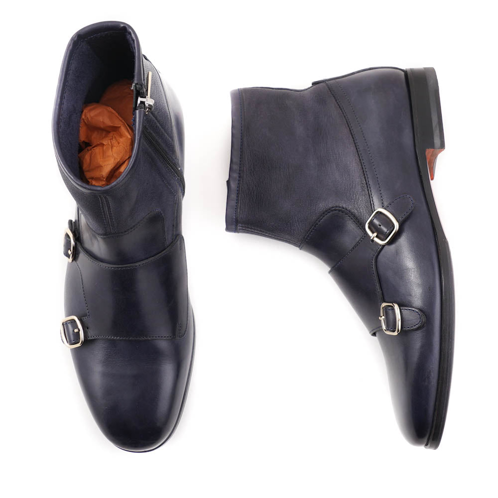 Santoni Monk Strap Boots in Slate Gray - Top Shelf Apparel