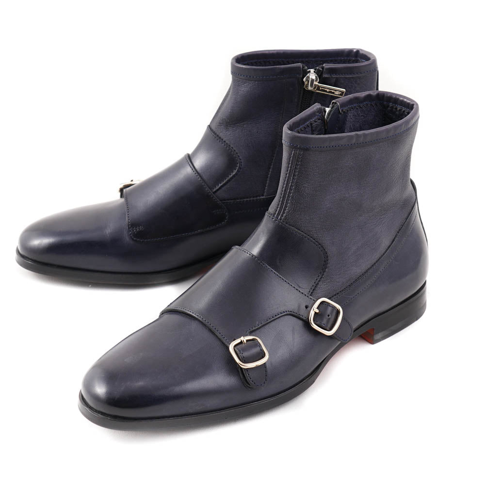 Santoni Monk Strap Boots in Slate Gray - Top Shelf Apparel