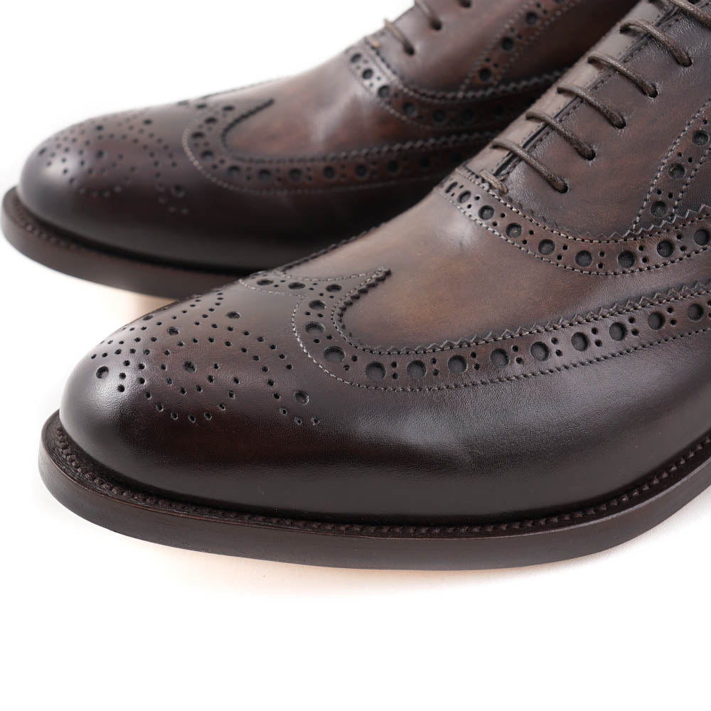 Santoni Wingtip Brogue in Antiqued Brown - Top Shelf Apparel