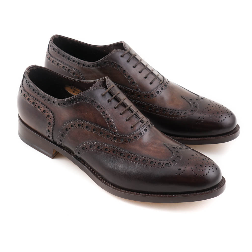 Santoni Wingtip Brogue in Antiqued Brown - Top Shelf Apparel