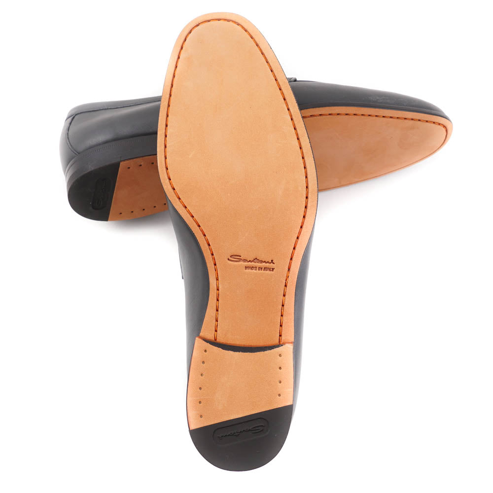 Santoni Soft Leather Loafers in Matte Gray - Top Shelf Apparel