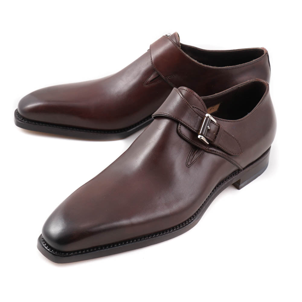 Santoni Single-Buckle Monk Strap in Brown - Top Shelf Apparel