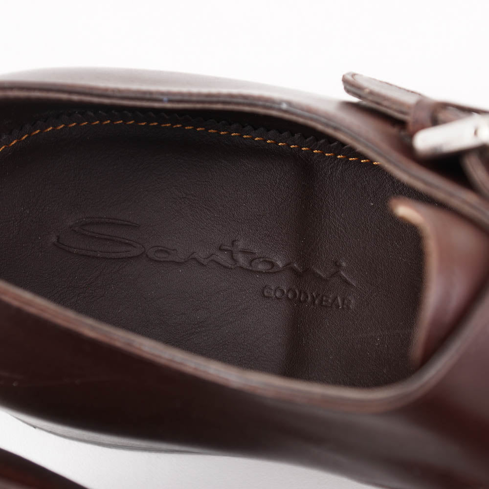 Santoni Single-Buckle Monk Strap in Brown - Top Shelf Apparel