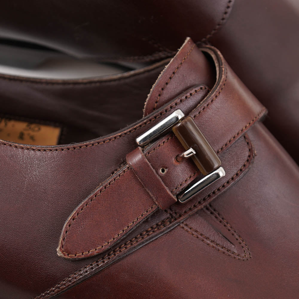 Santoni Single-Buckle Monk Strap in Brown - Top Shelf Apparel