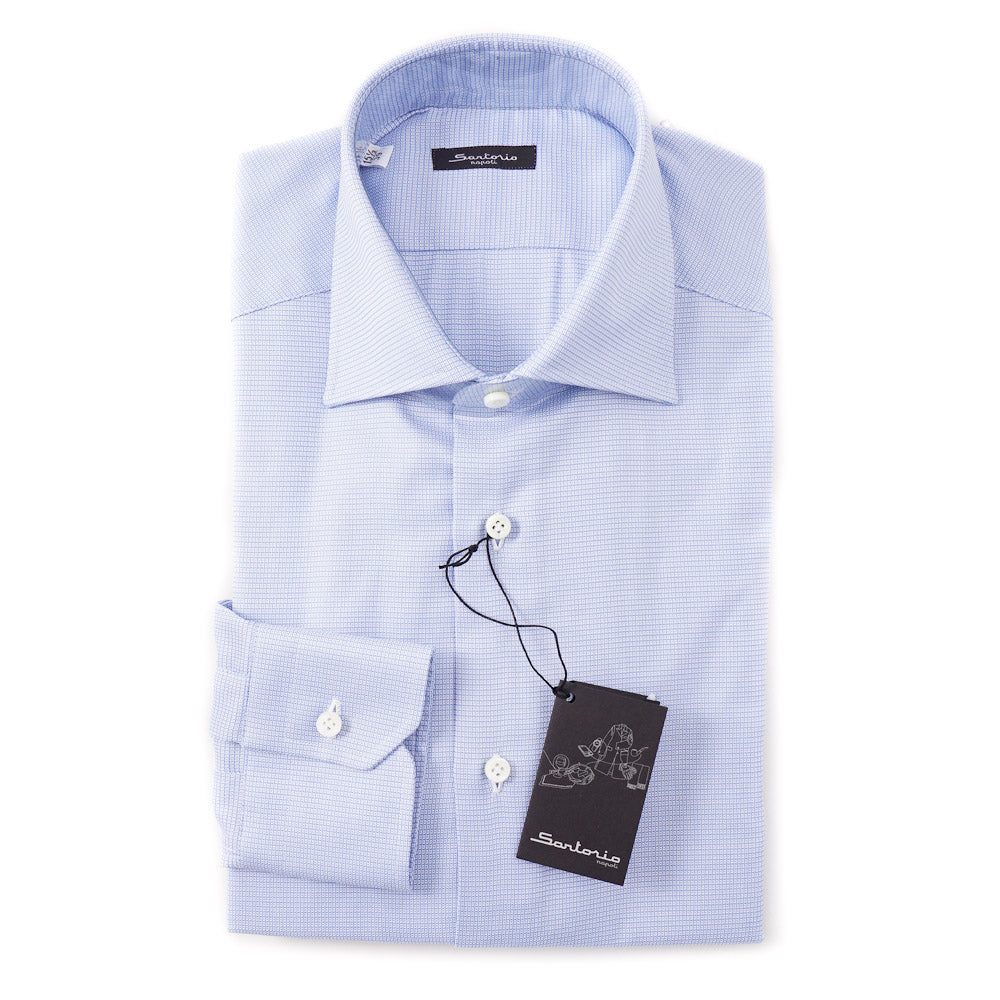 Sartorio Cotton Shirt in Patterned Sky Blue - Top Shelf Apparel