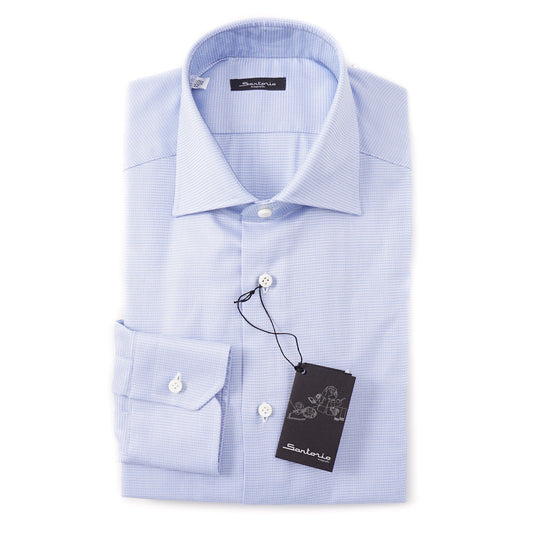 Sartorio Cotton Shirt in Patterned Sky Blue - Top Shelf Apparel