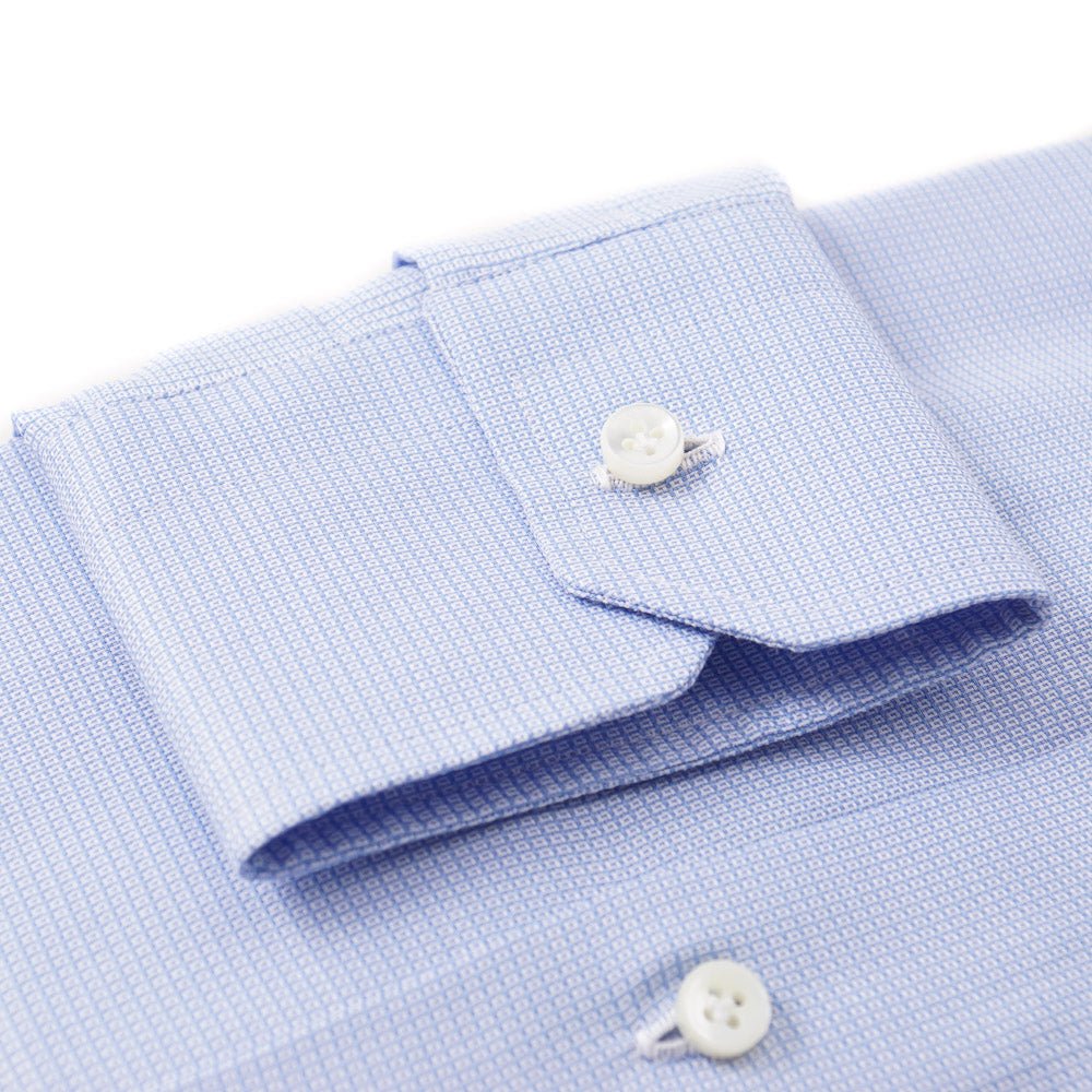 Sartorio Cotton Shirt in Patterned Sky Blue - Top Shelf Apparel