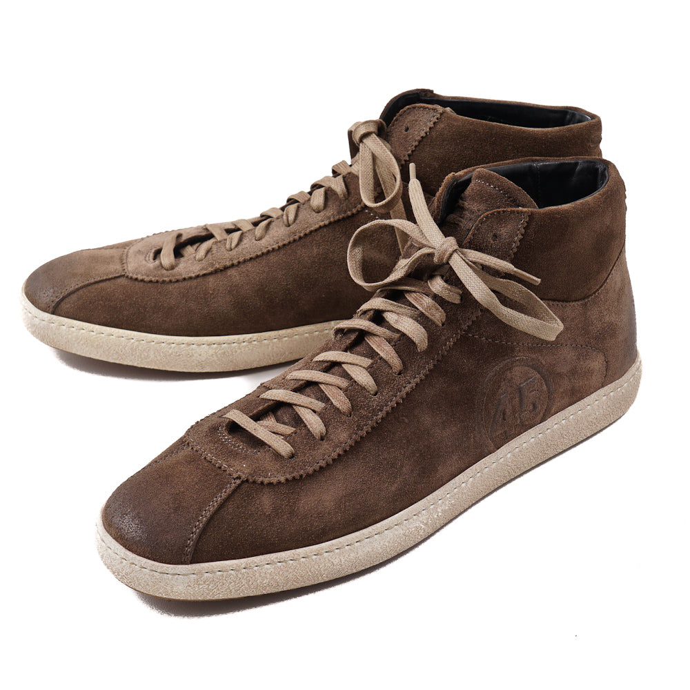 Santoni for AMG Mid-Top Suede Sneakers - Top Shelf Apparel