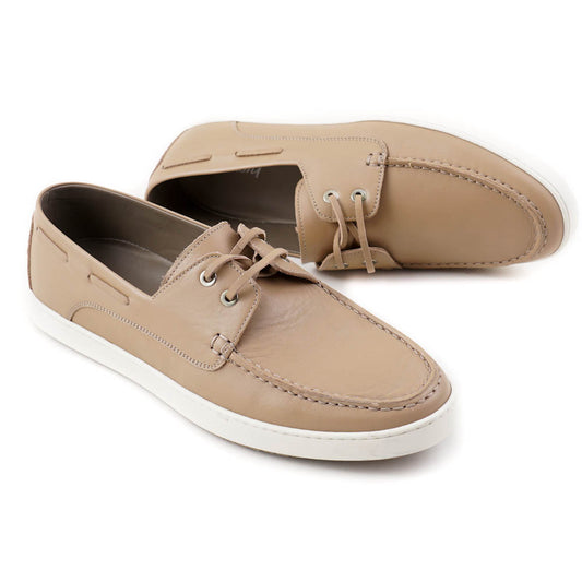 Brioni Tan Calf Leather Boat Shoes - Top Shelf Apparel