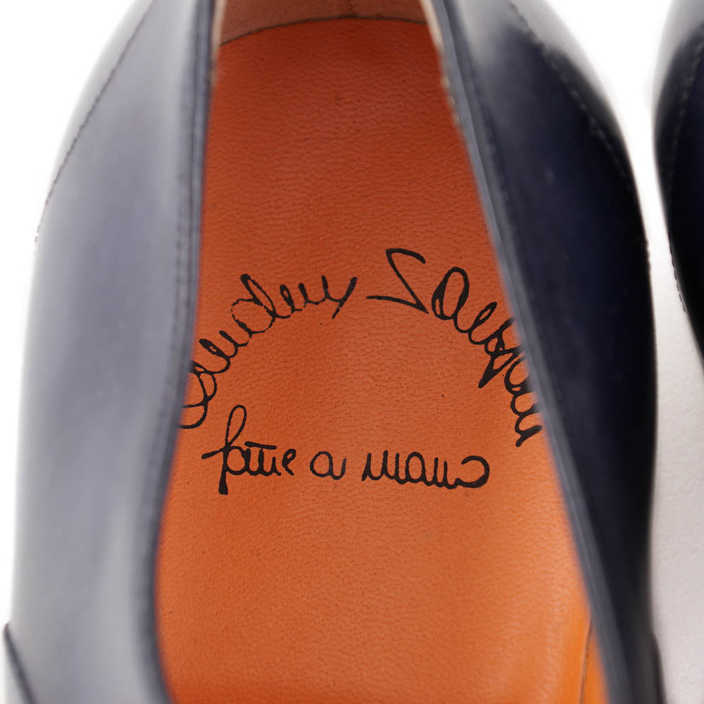 Santoni Medallion-Tip Oxford in Navy Blue - Top Shelf Apparel