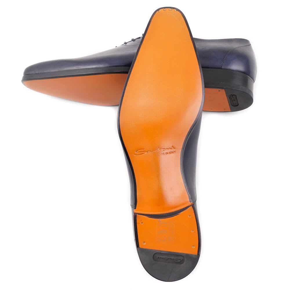 Santoni Medallion-Tip Oxford in Navy Blue - Top Shelf Apparel