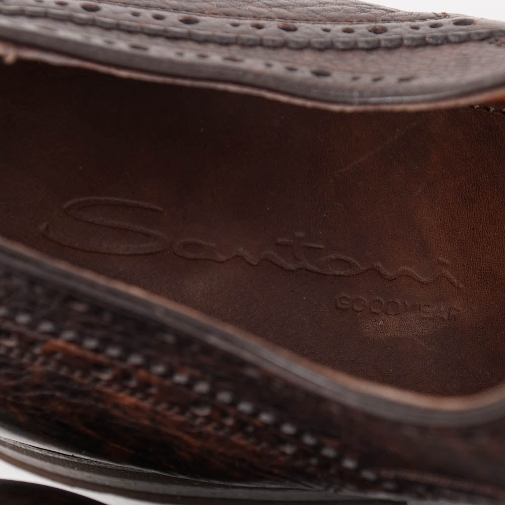 Santoni Wingtip Derby in Antiqued Brown - Top Shelf Apparel