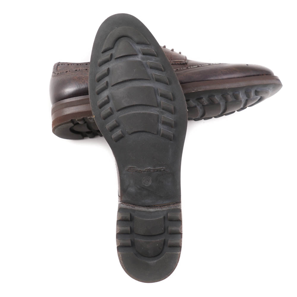 Santoni Wingtip Derby in Antiqued Brown - Top Shelf Apparel
