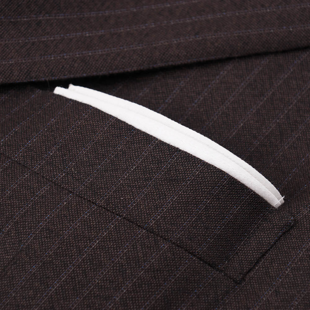 Kiton Chocolate Stripe Cashmere Suit - Top Shelf Apparel