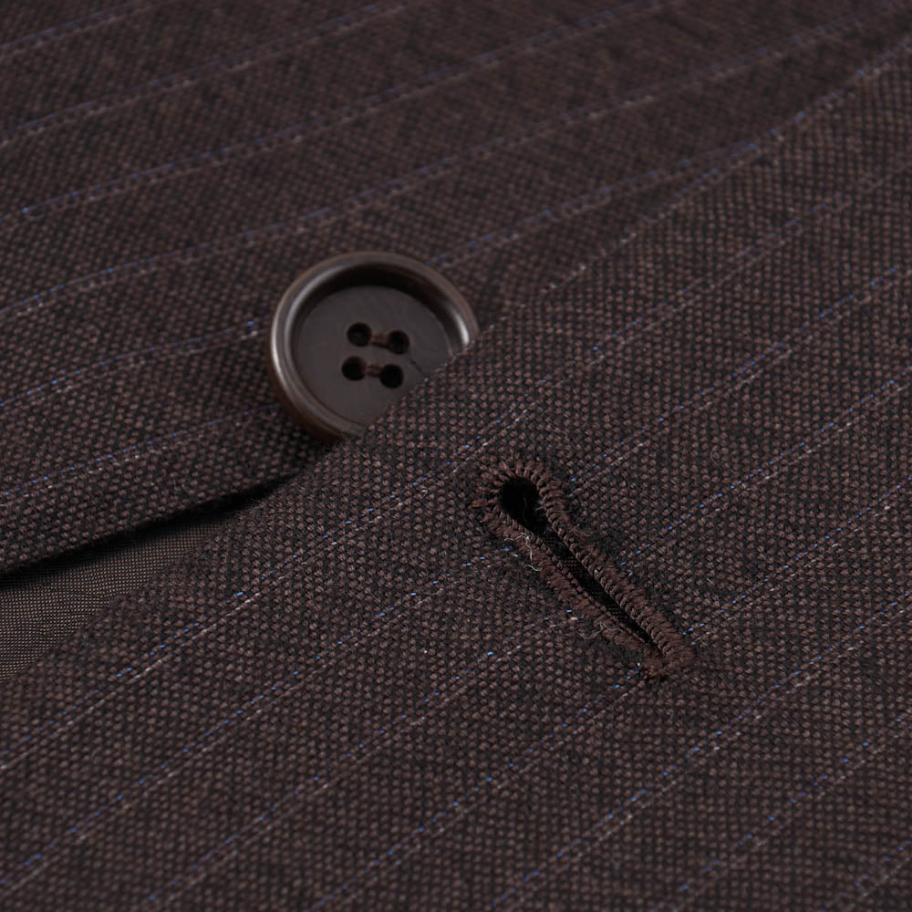 Kiton Chocolate Stripe Cashmere Suit - Top Shelf Apparel